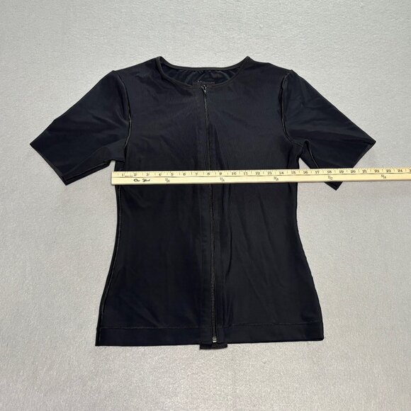 Marena Recovery Post Op Short Sleeve Zip-Up Compression Shirt Size Large Black - Picture 3 of 8